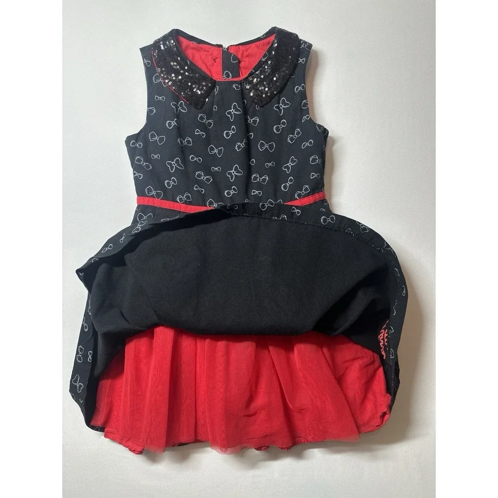 Girl's Black Corduroy Minnie Mouse Party Dress by Disney Store Japan, Size: 7/8